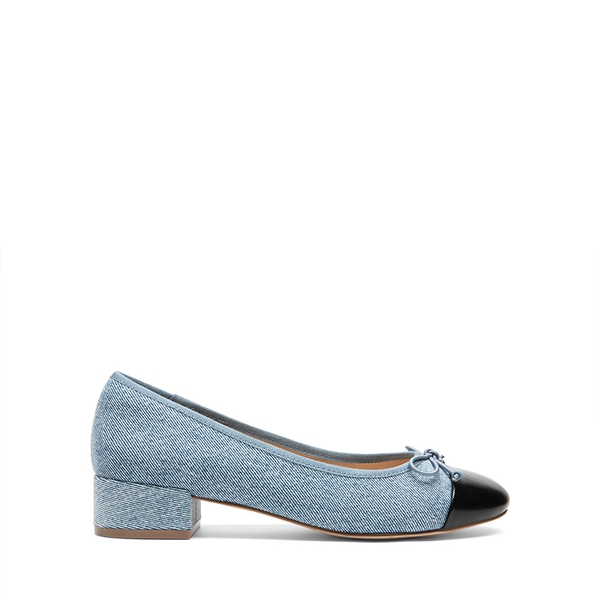 Bow Ballet Pumps - DENIM BLUE BLACK - 3
